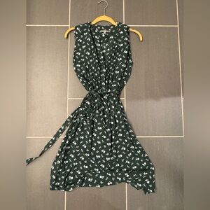 Uniqlo Dark Green Floral Shirtdress size L